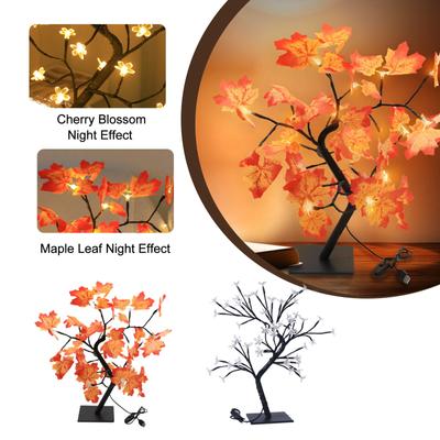 Lumière artificielle à LED pour arbre d'érable, lumière pour table de Thanksgiving d'automne, décoration intérieure de la maison