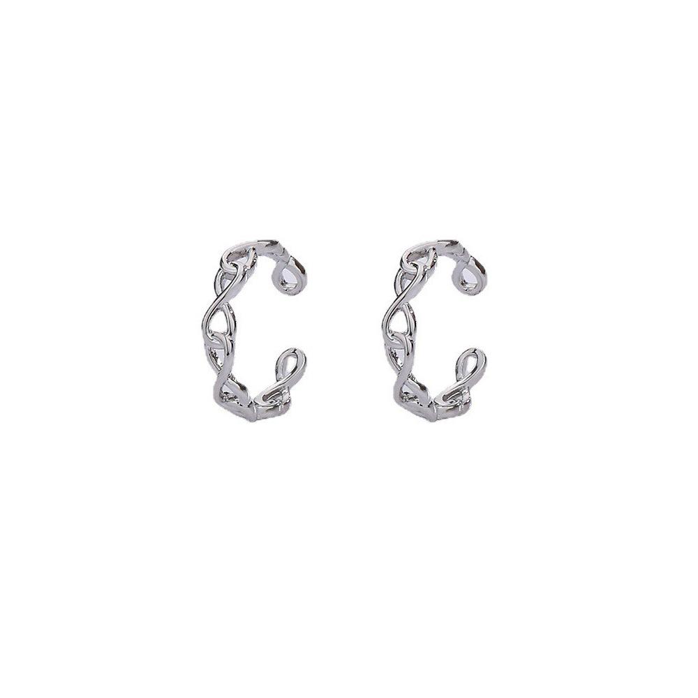 Infinite Love Ear Clips Mobius Ear Bone Clips 8-Shaped Couple Stud Earrings Without Ear Holes