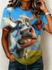 2026 New Women's Fashionable Short-Sleeve T-Shirt Fun Cow Print T-Shirt Trendy Street-Style Women's Short-Sleeve Top