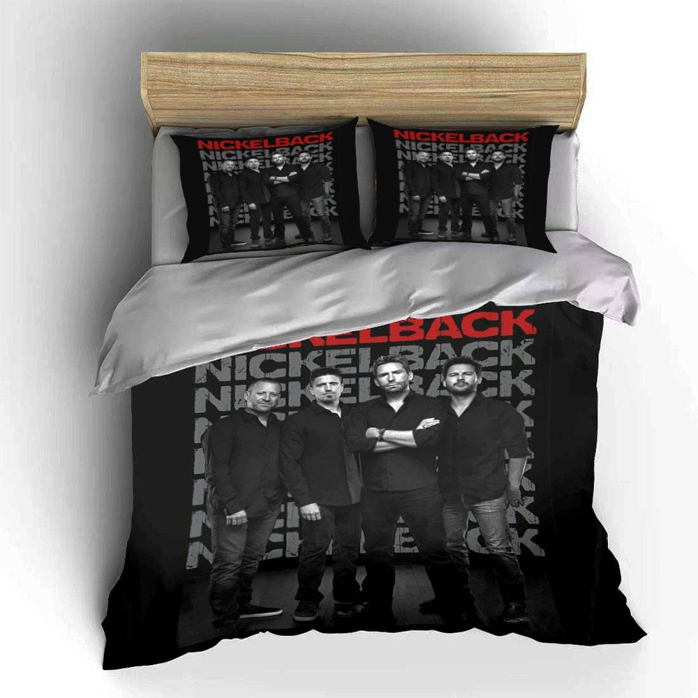 Nickelback Band Bettwäscheset Bettwäsche Bettbezug Set Bettbezug Kissenbezüge  (1*Bettbezug 2*Kissenbezüge, ohne Bettdecke)