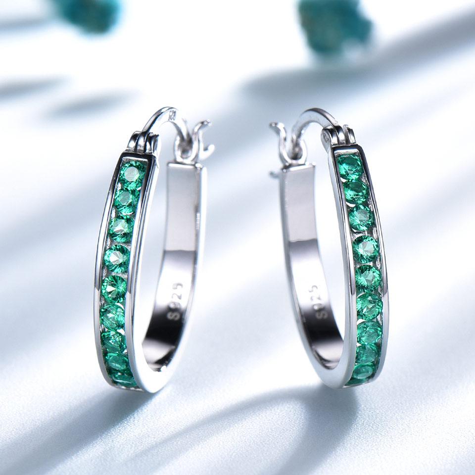 Pendientes de Círculo de Zircón Chic para Mujer Pendientes Redondos de Zircón Verde Para Mujer Joyería de Encanto