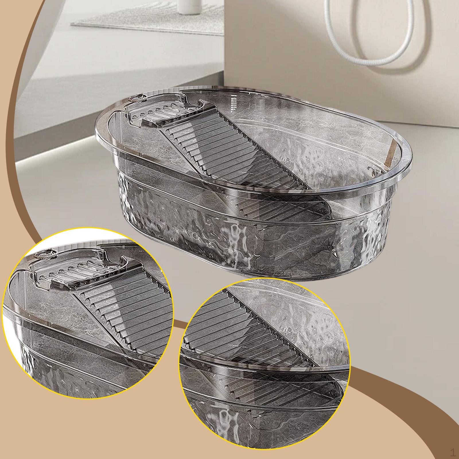 

Laundry Basin Hand Washboard Wash Tub Washbasin Bucket PP Material Suitable for Home