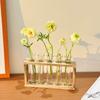 Creative Retro Hydroponic Green Plant Test Tube Vase Series Wooden Frame Vase Office Desktop Decoration Home Decoration