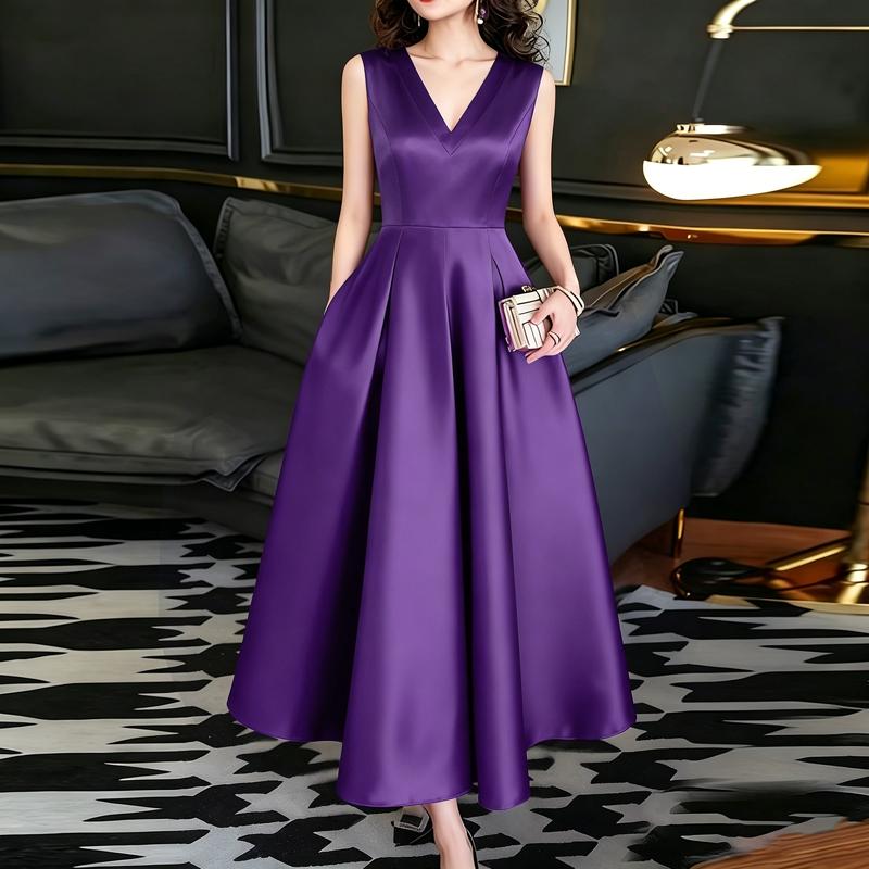 ZANZEA Women Casual V-Neck Summer Sleeveless Elegant Dress S
