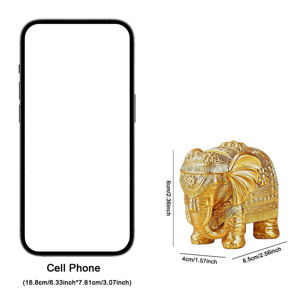 Gold Elephant Statue Large Gold Elephant Statue Home Office Decor Elephant Statue Collectible Figurine Bookshelf TV Stand Decor