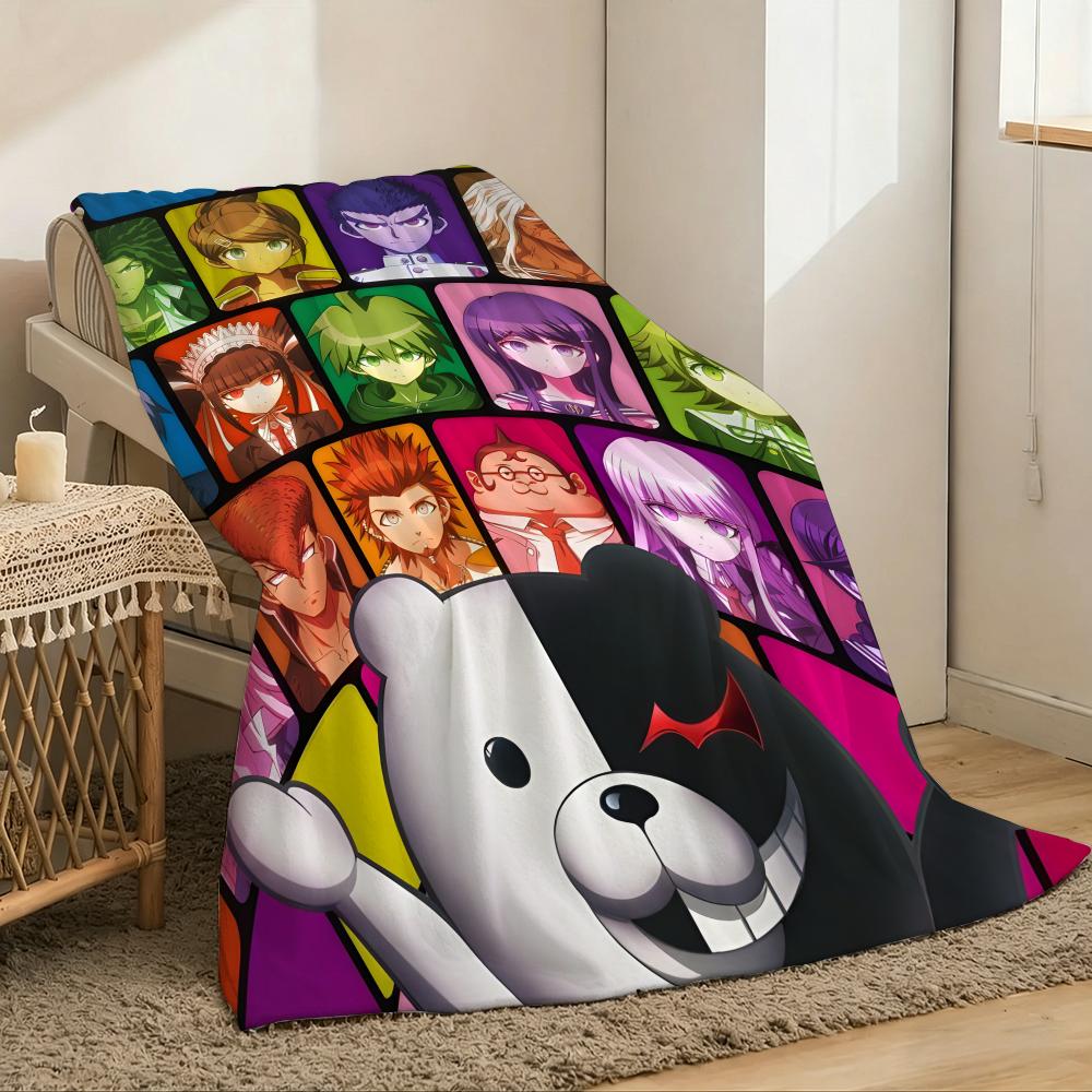 D-Danganronpa Anime Game Throw Lightweight 240g Flannel Blanket Soft Skin-friendly for Summer Cooling