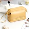Fashion Double-Layer PU Travel Cosmetic Bag - Large, Waterproof, Popular Online.