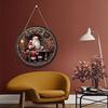 Santa Claus Christmas Wreath Wooden Hanging Sign for Wall, Door, or Window Décor