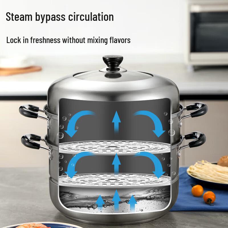 Supor 304 Stainless Steel Double-Layer Steamer