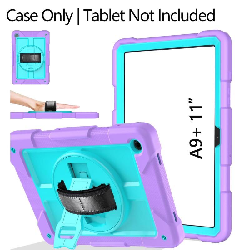 360 Rotating Tablet Case A9 Plus A11 Shockproof Anti-Slip Silicone Cover With Stand Magnetic Full Protection
