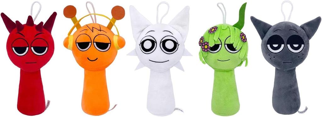 Splanky Plush Doll Set of 5 Goods Doll Singing Monster Characters Wenda Oren, Ladi, Vineria, Gray, (Multicolor (Set A))