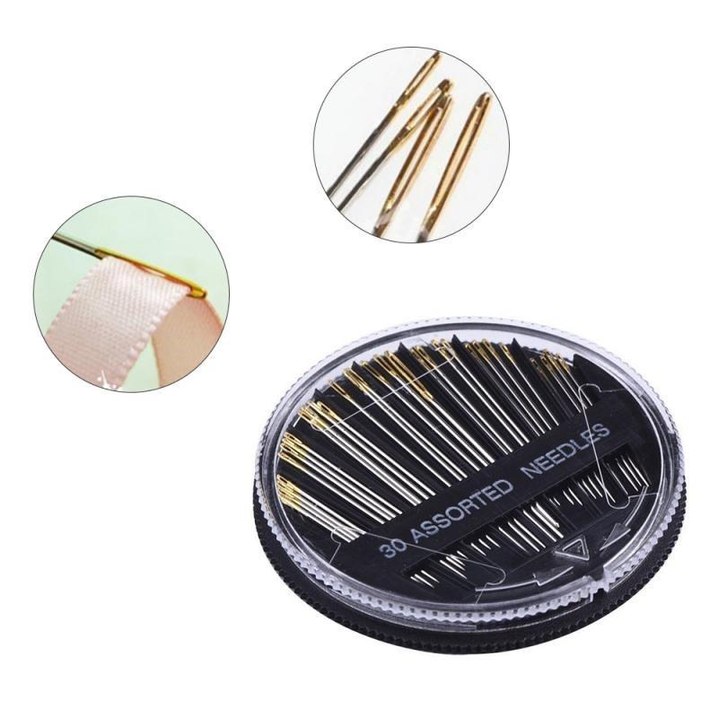 30PCS Popular Assorted Hand Sewing Needles Embroidery Mending Craft Quilt Sew Case Suitable for Leather Denim Silk Canvas Cotton