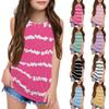 Dziewczęce Dziecięce Letnie Koszulki Bez Rękawów z Okrągłym Dekoltem