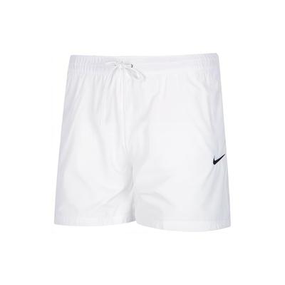 Pantalones Cortos Blancos de Cintura Alta con Cordón y Logo para Mujer DM6761-100