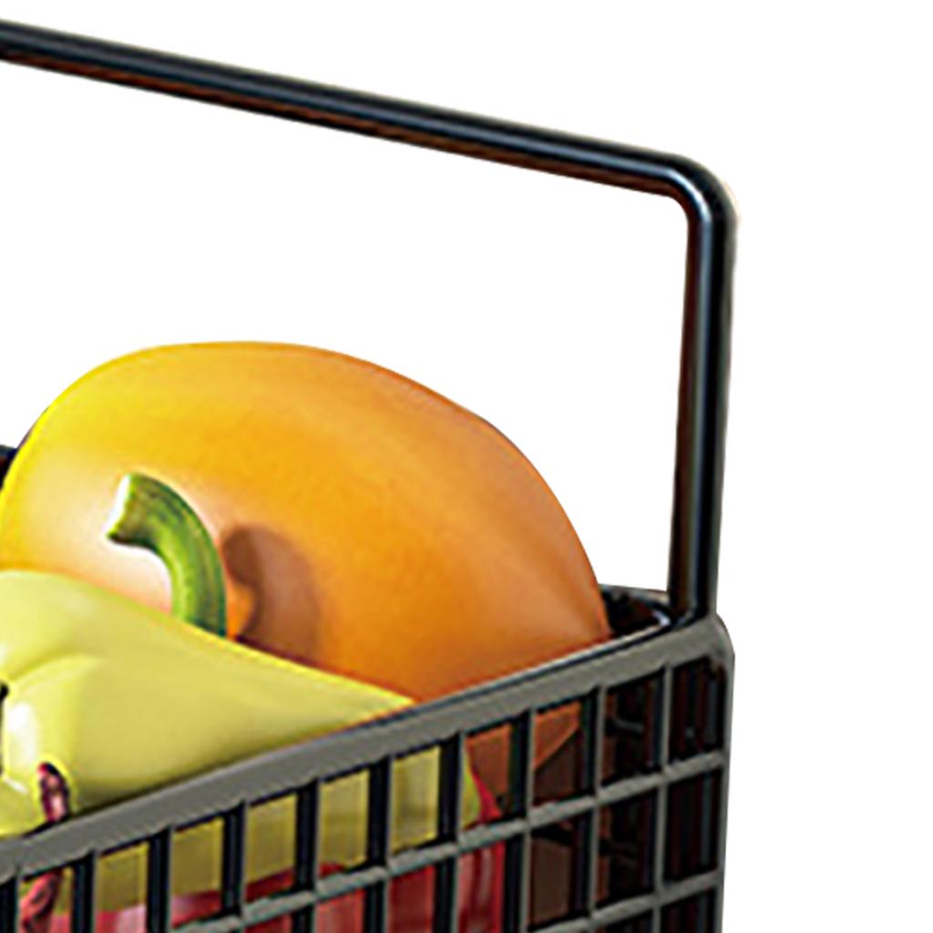 Kitchen Wall Basket Single Metal Large Capacity Space Saving Wall Mounted Storage Basket with Hook for Vegetable