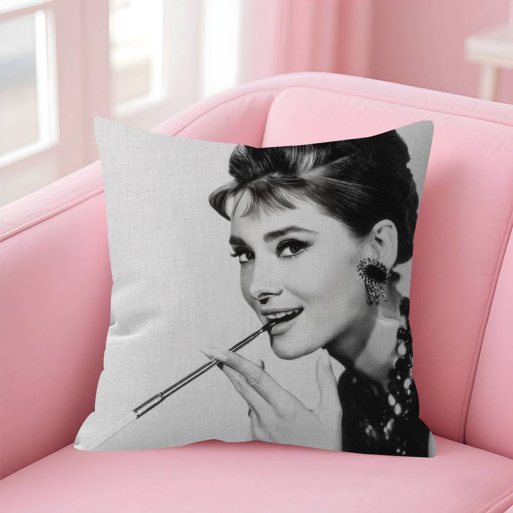 Audrey Hepburn Lipstick Cushion Cover Car Throw Pillow Case For Sofa Car Christmas Gift