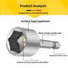 6-13 Mm Steel Socket Adapter Set 1/4” Hex Bolt Driver Socket Kit Deepen Magnetic Bits  Hand Tools