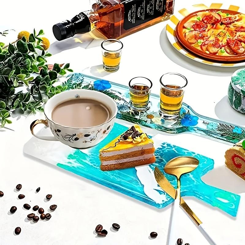 2 Style Duże Formy do Tacy Żywicznej Z Uchwytami Łatwymi w Użyciu, Szeroki i Wąski Wzór Formy do DIY z Żywicy, Deska do Serwowania Jedzenia, Owoców, Talerz i Naczynie