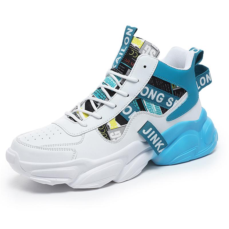 

36-45 Пара больших размеров модные и трендовые толстые подошвы высокие спортивные и кроссовки для отдыха кроссовки 45 белый/синий