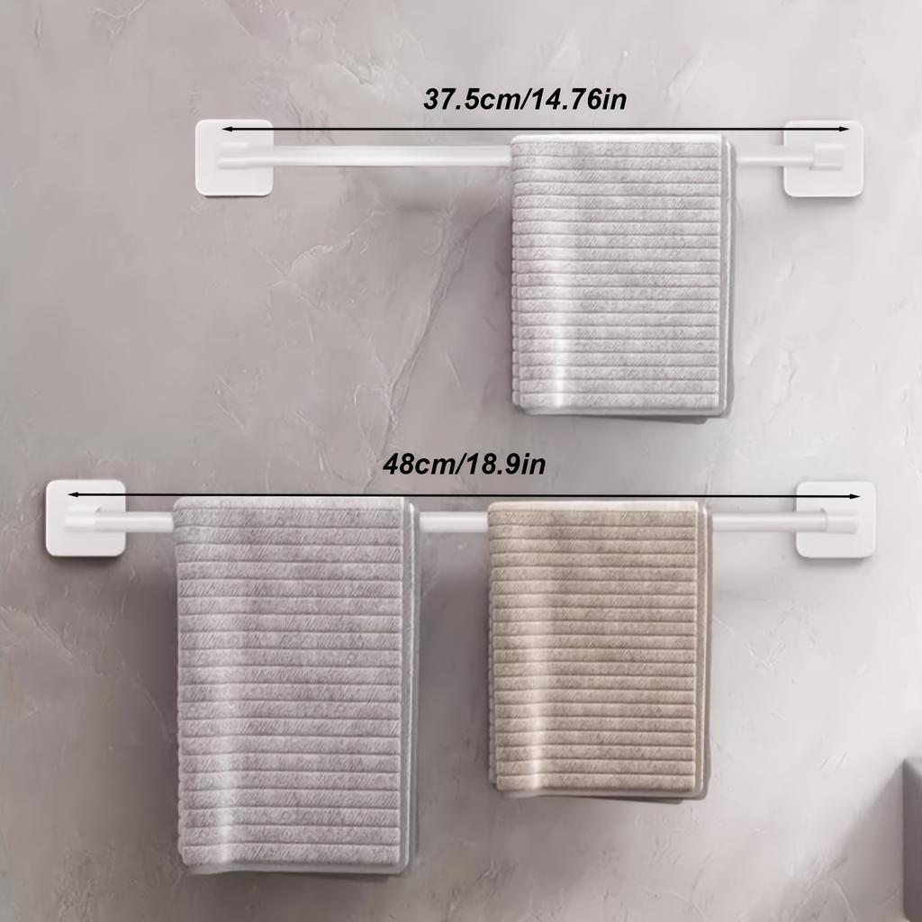 1Piece No Drill Towel Bar Rustproof Storage Rack, Wall Mounted Bathroom Rack with Slipper Organizer, Bathroom Towel Rack Storage, Modern Space Saving