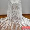 Elegant French Lace Mesh Wedding Gown with Bead & Sequin Applique and Veil