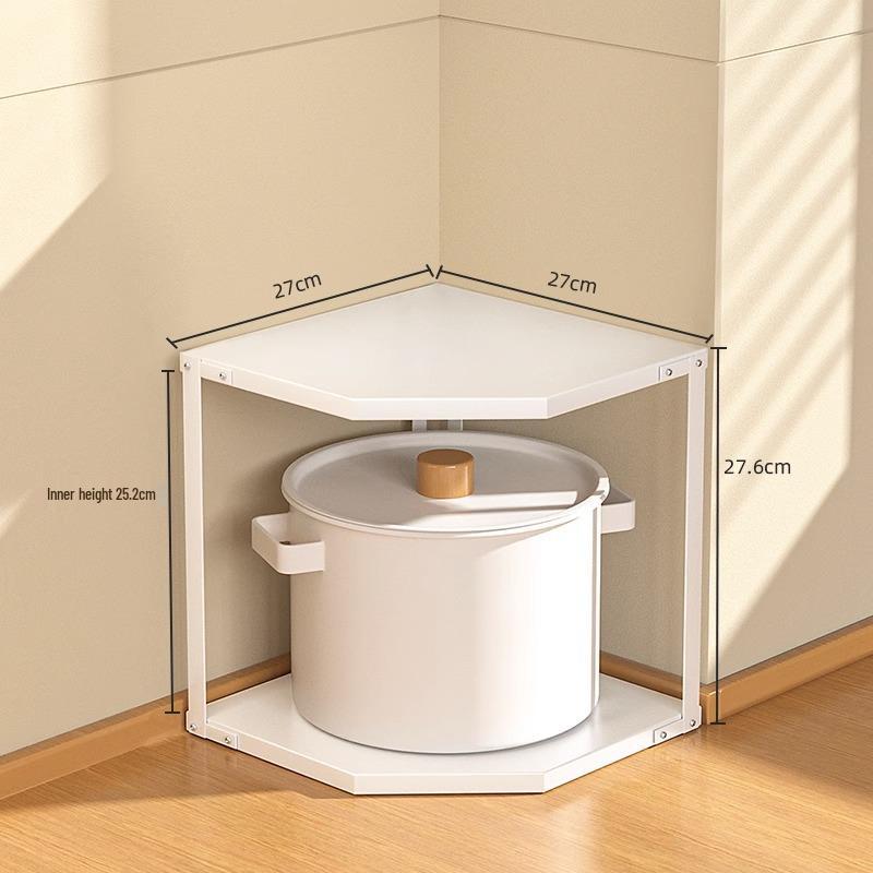 Kitchen Fan-Shaped Corner Pot & Seasoning Rack, Multi-Layer Triangle Storage for Sink Area 2-уровневый, белый