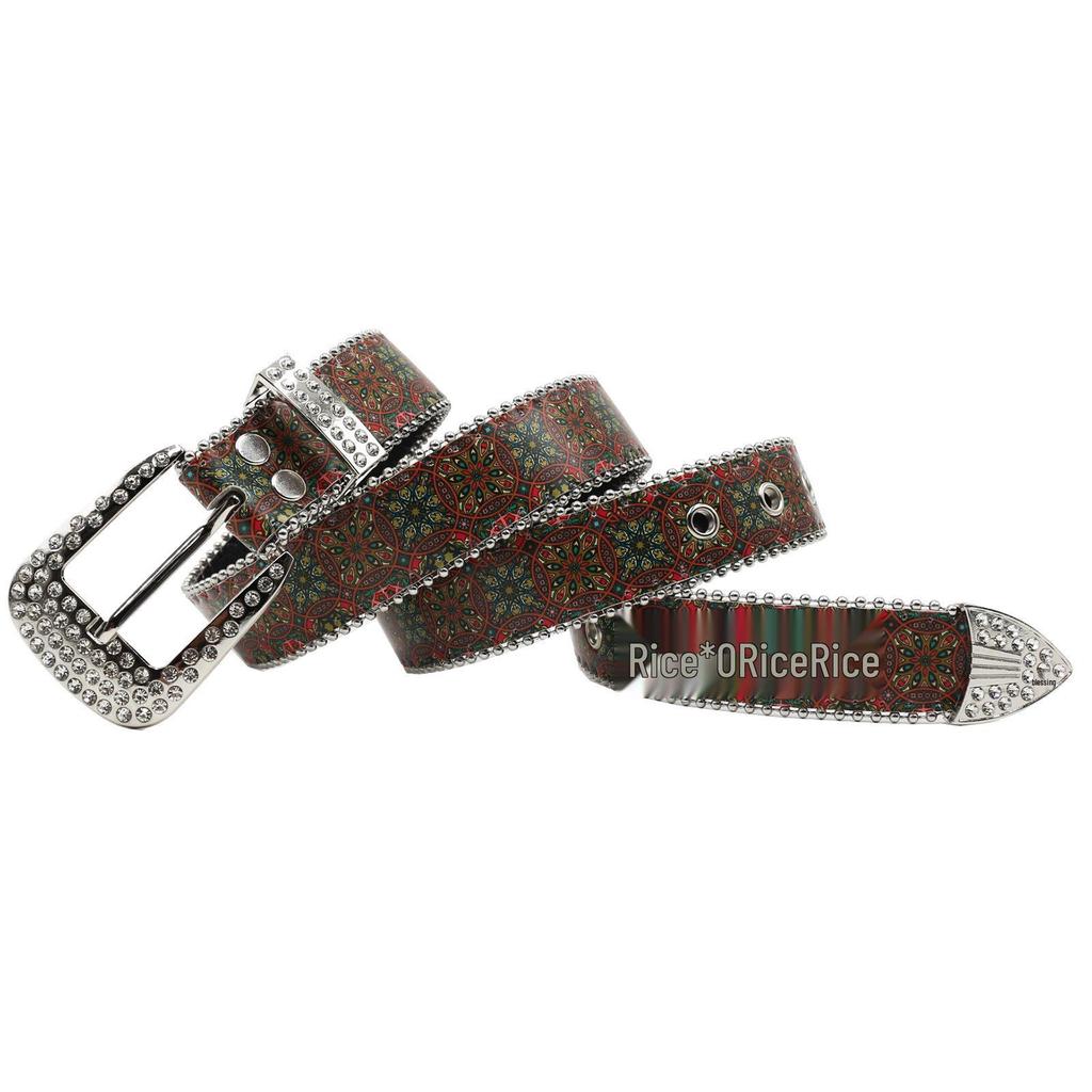 Women's High-End Rhinestone Floral Waistband: Retro Ethnic Artistic Style Fashion Belt