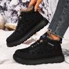 Women's Thick-soled Winter Warm Boots Comfortable Soft-soled Loafers Leopard Print Home Shoes Plush Ankle Boots