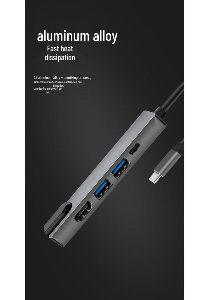 Type-C Multi-Port Hub: USB Splitter with HDMI, Ethernet, and Eight-in-One Docking Station.