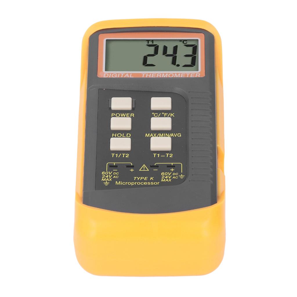 Digital K Type Thermometer Contact Double Probe Temperature Meter ?50.0?1370 Degree DC60V AC24V