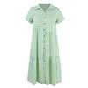 Women's Fashion Design Plaid Dress Shirt Collar Casual Skirt
