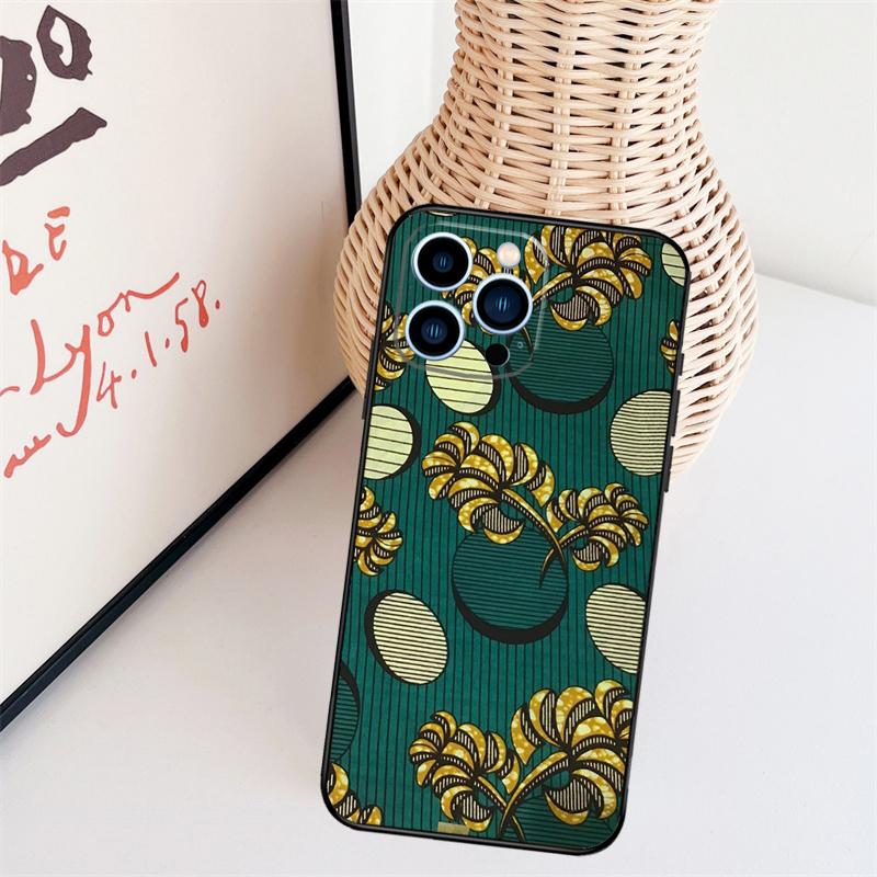 

African Wax Print Design Phone Case For iPhone 17 Pro Max 14 13 12 11 15 16 Pro Max mini 15 16 Plus 16e Back Cover iPhone 14