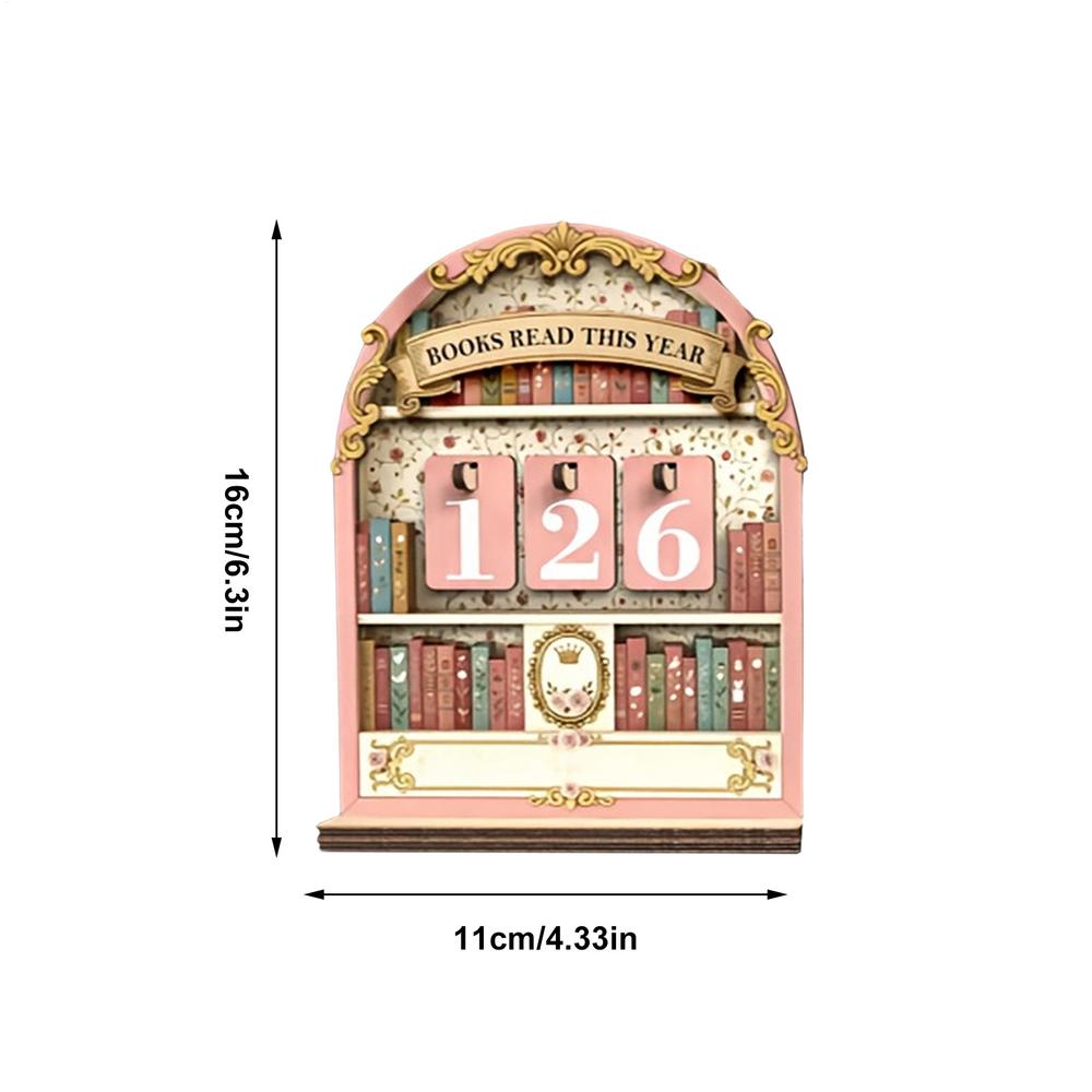 

Wooden Book Tracker Sign Bookshelf Decoration Books Read Tracker for Library Nook Study Corner Home Workplace Living Room