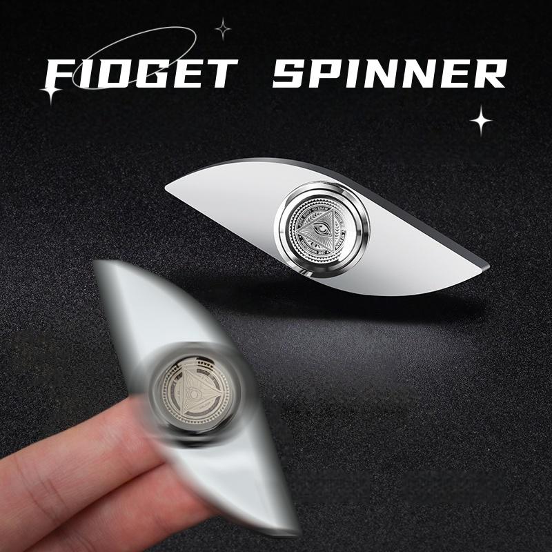 Metal Eye Spinning Top Fingertip Gyro Two Leaf  Edc Fidget Toy Anxiety And Autism Relief Spinner Office Desk Toy For Adult Gift