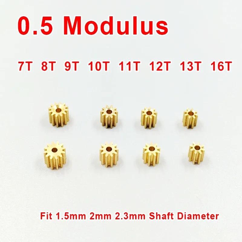 

5pcs/lot 0.5 Modulus Metal Brass Copper Gear 7T-16T Teeth Fit 1mm 1.5mm 2mm 2.3mm 3.17mm Shaft Spindle Transmission 10T 2.98mm Hole
