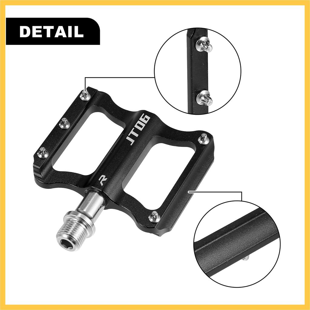BULLSPANN Aluminum Alloy Rear Foot Flat Universal Compatible with Bicycle Replacement Accessories Pegs, Pedals, Footrests, Replacement, Black, 9/16"