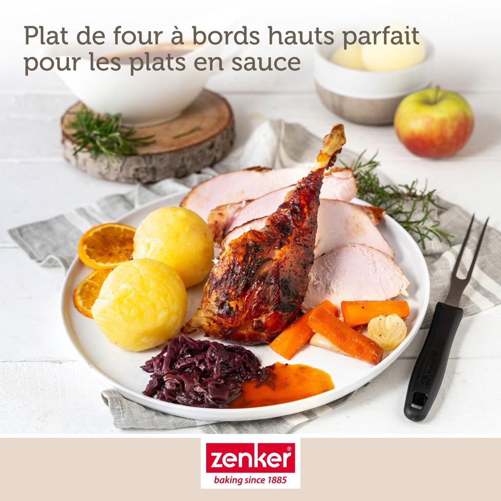 XXL Rectangular Oven Dish In Enamelled Steel 40 X 34 Cm Zenker Spécial Cooking Ref. 7203