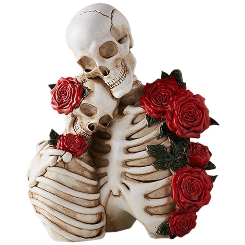 Elegant Resin Skull Decorations For Indoor Outdoor Halloween Party Centerpieces Detailed Hand Painted Artwork