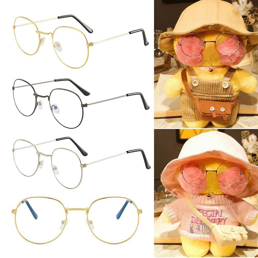 

Doll Accessories Plush Duck Doll Eyeglasses Toys Round Glasses Doll Decoration Changing Clothes бронзовий