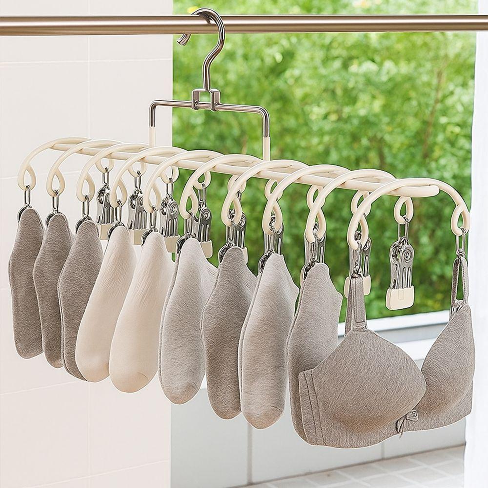 Rustproof Clothes Drying Hanger Stainless Steel Underwear Socks Holder  Outdoor Drying