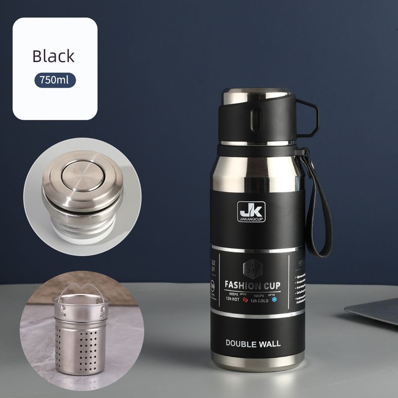 316 Stainless Steel Portable Large-Capacity Thermos Cup for Male and Female Students, 1-Liter Tea Cup, Outdoor Car-Mounted Water Cup Kettle