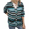 Damen S V-Ausschnitt Strick Knopf Tasche Cardigan Pullover Langarm Top