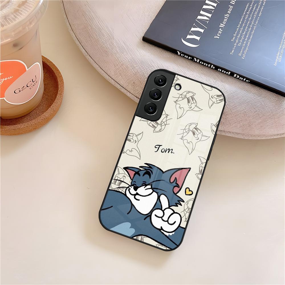Couple J-JerryS Mouse TomS Phone Case Glass For Samsung Galaxy S20 S25 S21 S22 S24 S23 Ultra Fe Plus A54 A16 A24 A55 A53 M54 Coq