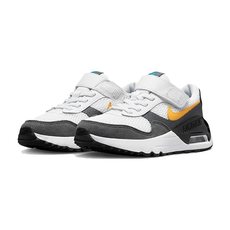 Nike Air Max SYSTM PS Grey Laser Orange Kids Sneakers White Iron-Grey DQ0285-104