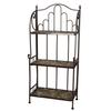 Wrought Iron Garden Plant Shelf - CKW - Stone Mosaics - Brown - 58 X 32 X 125 Cm