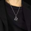 Metall Stahl Halskette für Männer mit einzigartigem Anhänger, Punk Style Kettenhalskette Verstellbarer Modeschmuck für Freund