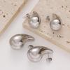 European and American INS Style Stainless Steel Water Drop Gold Ear Studs