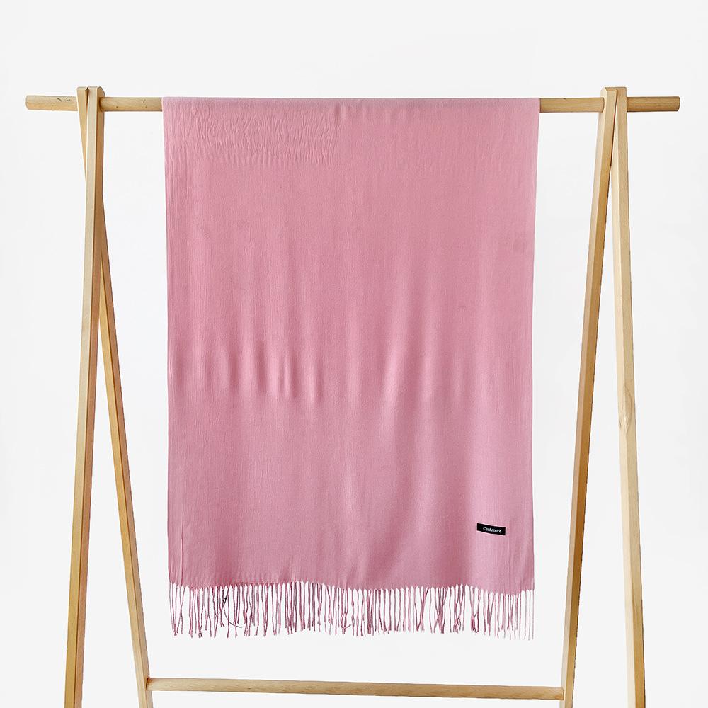 Autumn and winter scarf women's monochrome sheep sticky imitation cashmere scarf warm shawl versatile fringed scarf shawl