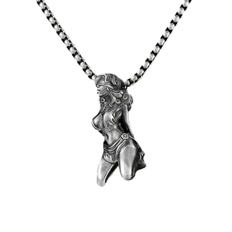 Trendy Spring 2024 Womens Alloy Pendant Necklace With Vintage Cartoon Theme Design