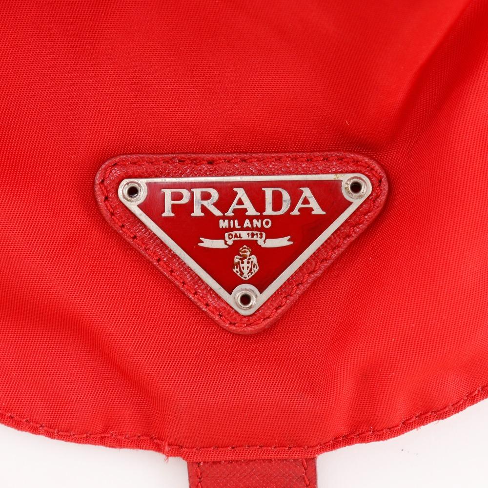 PRADA Backpack Daypack Red Nylon Women Used
